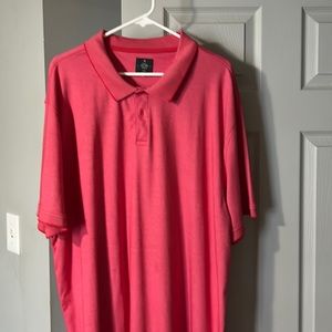 Coral pink golf shirt